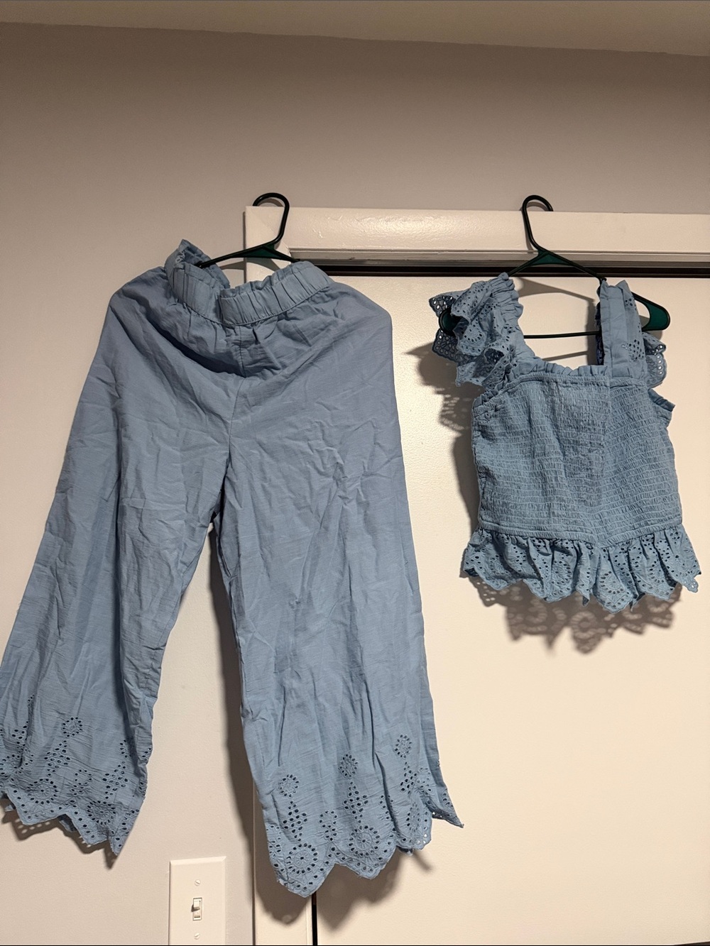 & Other Stories Light Blue Eyelet Two-Piece Set